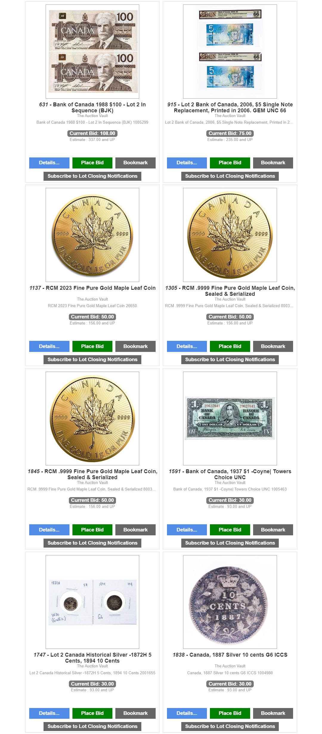 coin auction online