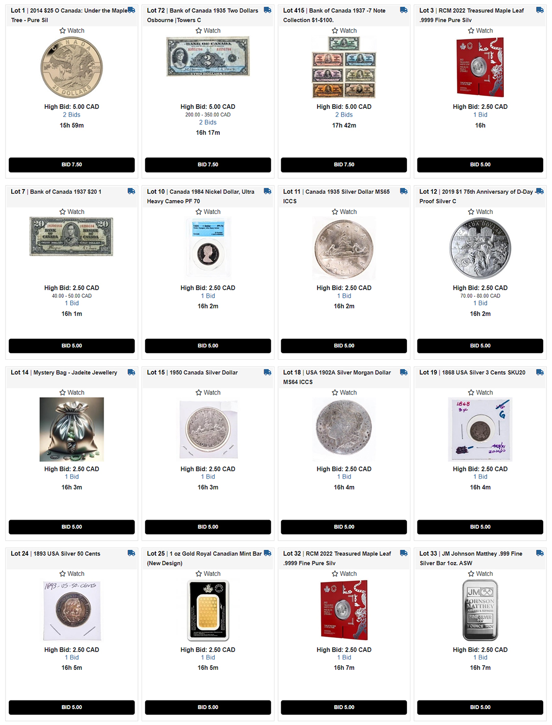 Coin Auction Toronto