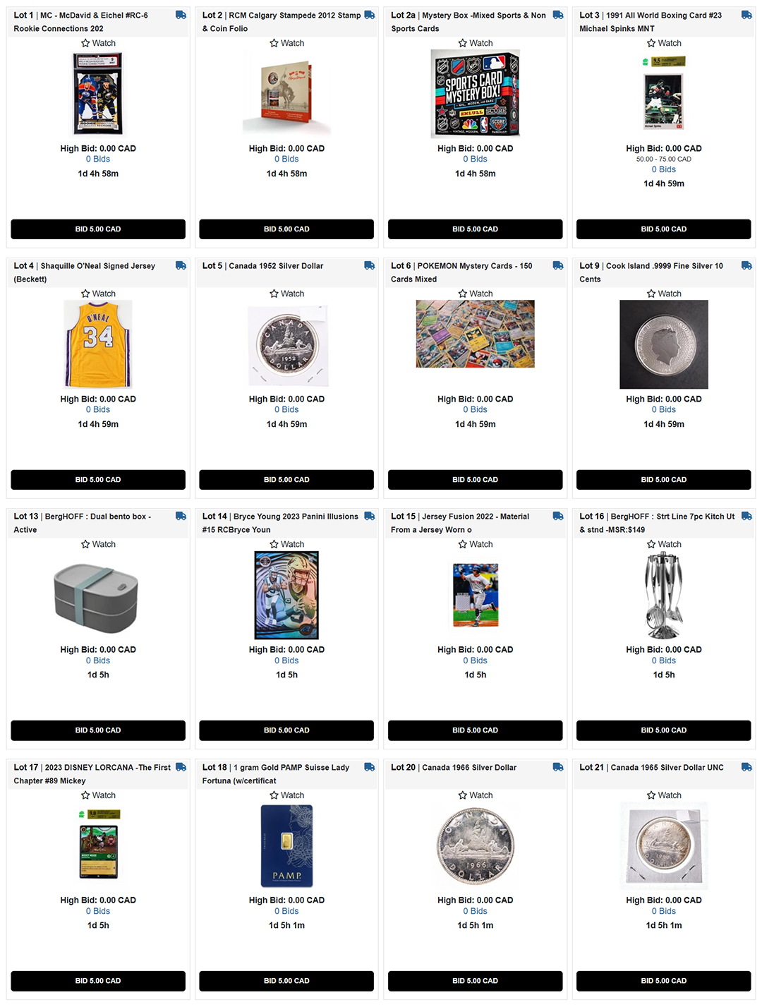 COIN AUCTION ONLINE TORONTO